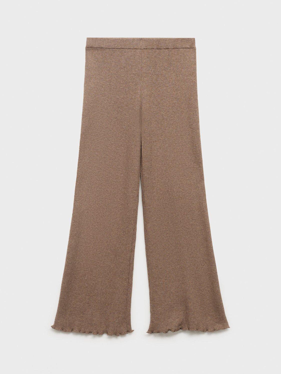 Product image 3 of 6, which shows Mango Kids' Lyrap Cotton Blend Trousers, Brown, 11-12 years