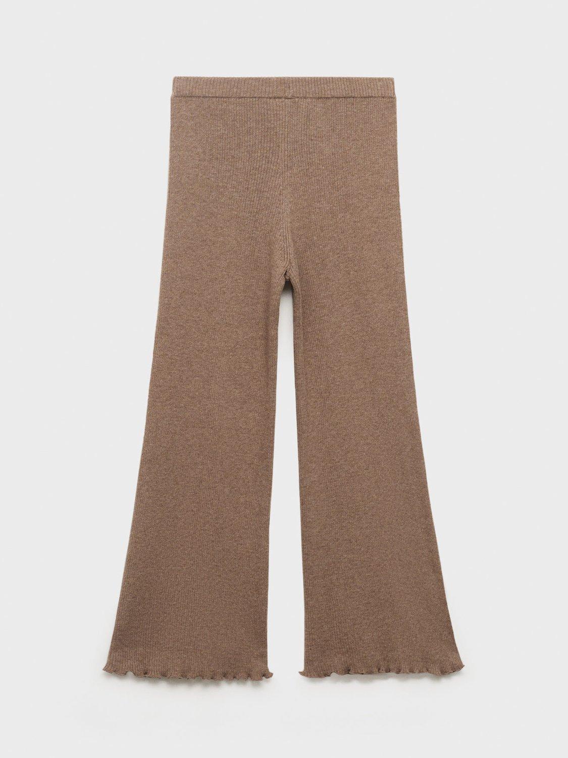 Product image 4 of 6, which shows Mango Kids' Lyrap Cotton Blend Trousers, Brown, 11-12 years