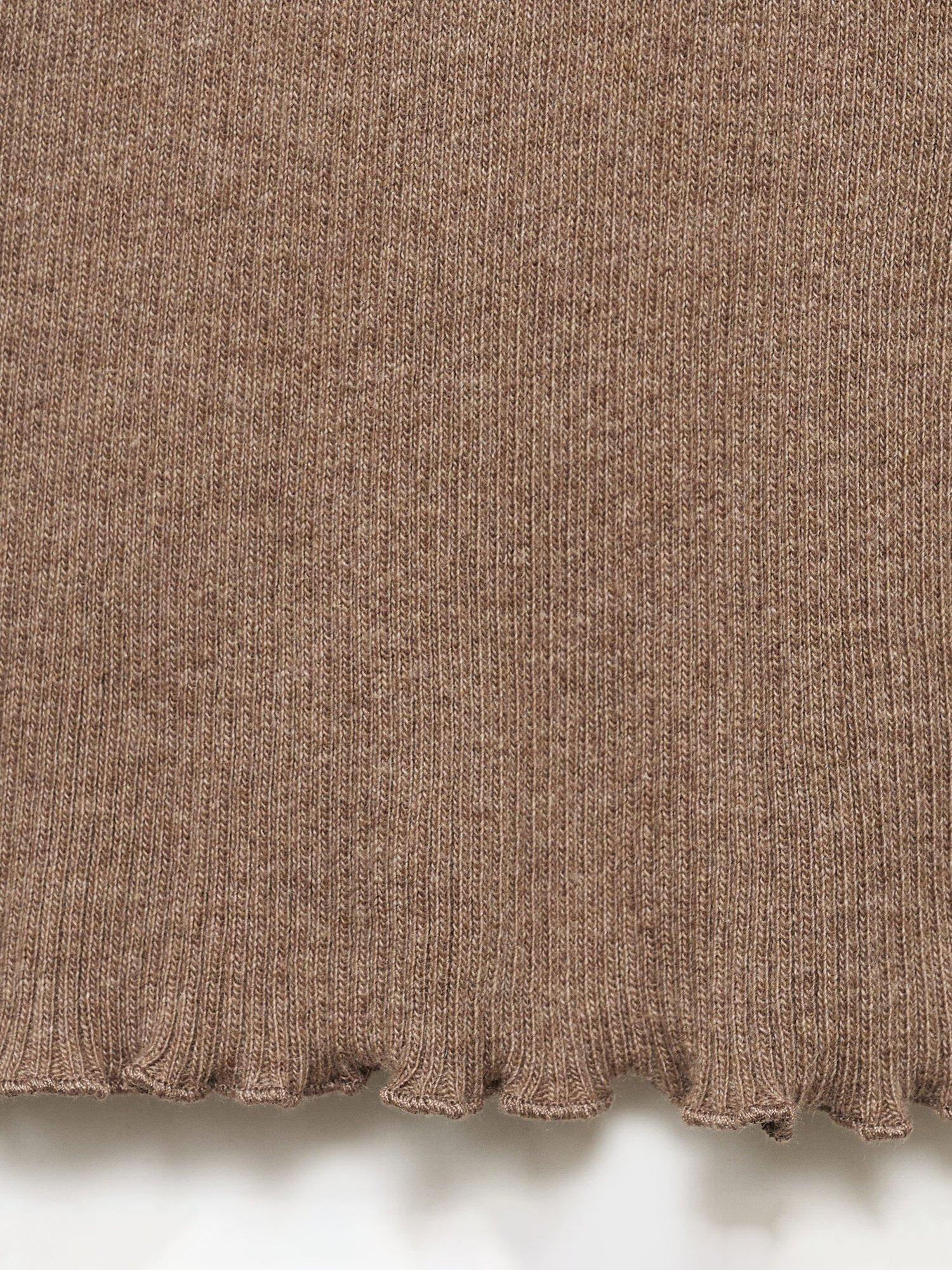 Product image 5 of 6, which shows Mango Kids' Lyrap Cotton Blend Trousers, Brown, 11-12 years