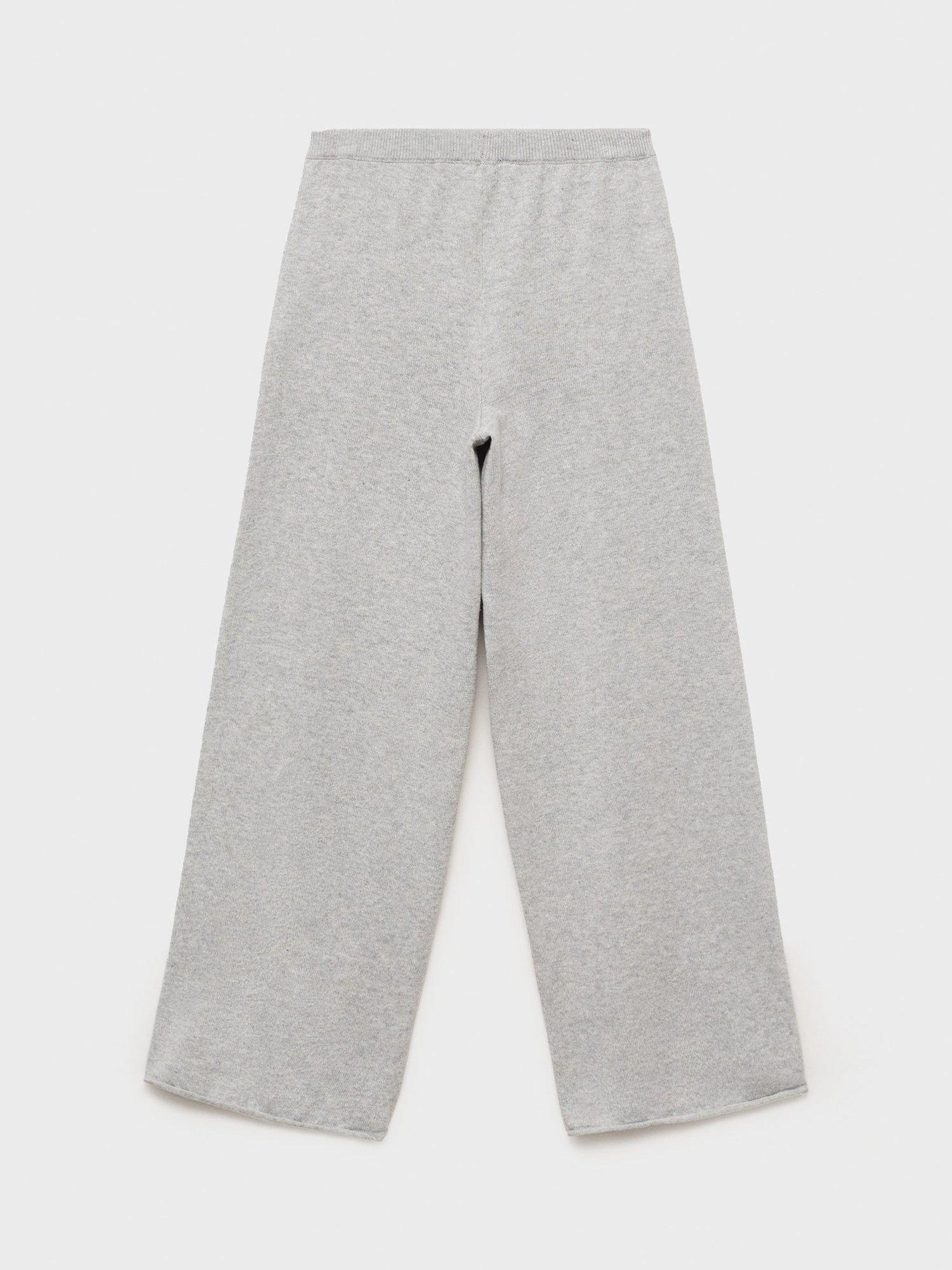 Product image 3 of 6, which shows Mango Kids' Megan Cotton Joggers, Pastel Grey, 11-12 years