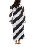 FASHION SZN Curve Monochrome Twist Front Midi Dress, Black/White