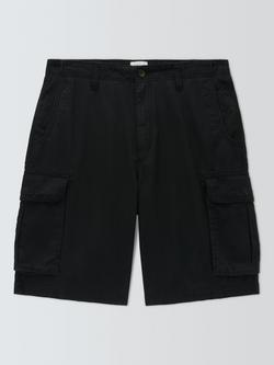 John Lewis Cotton Cargo Shorts, Black, Black