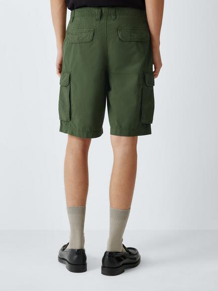 John Lewis Cotton Cargo Shorts - view 2, Chive