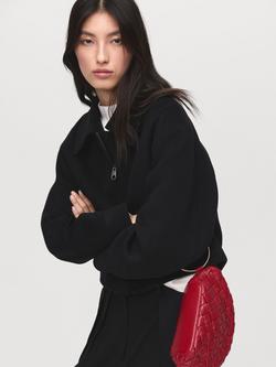 Mango Candy Wool Rich Jacket, Black - view 2, Black