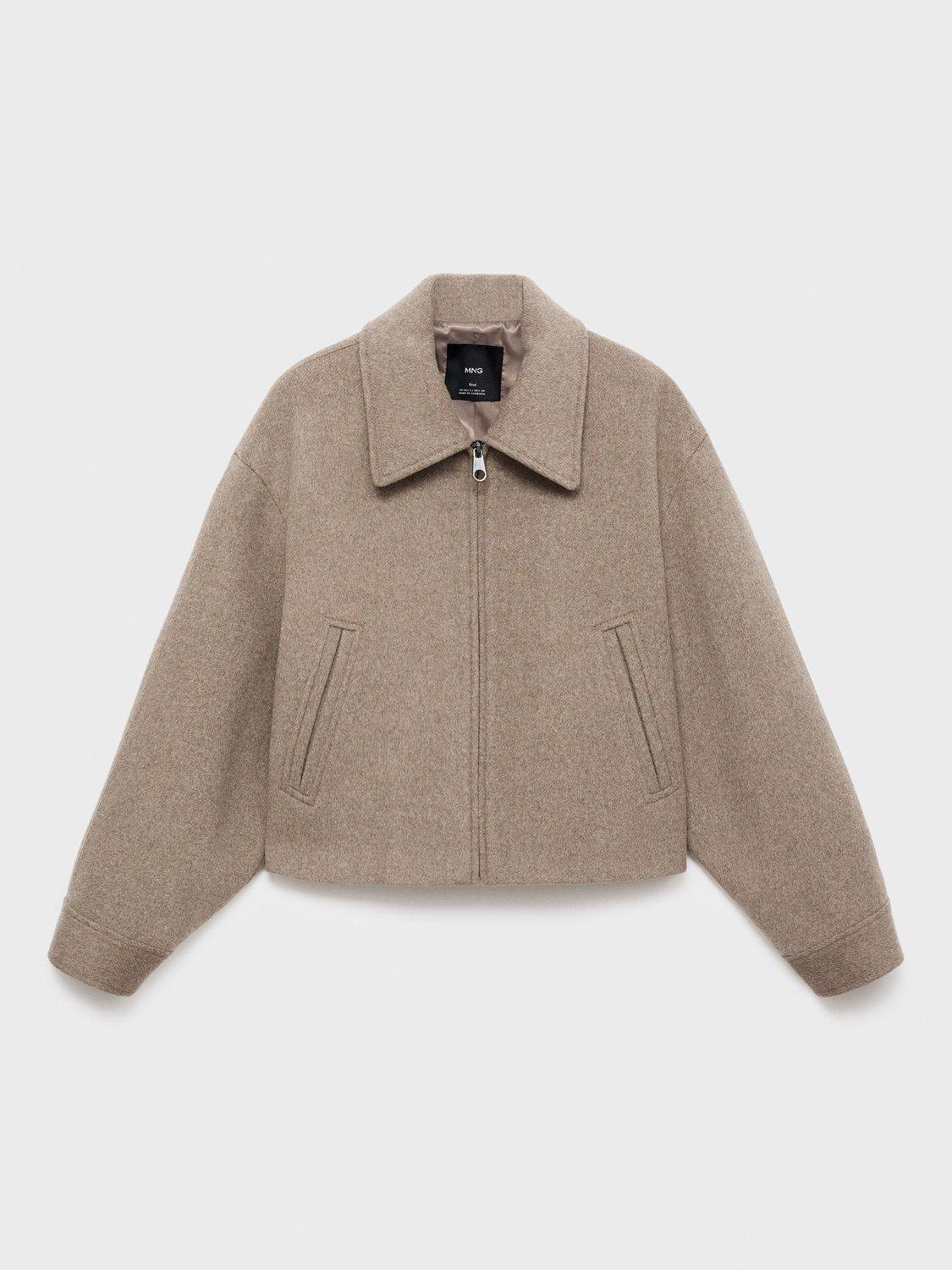 Product image 3 of 7, which shows Mango Candy Wool Rich Jacket, Pastel Brown, XS
