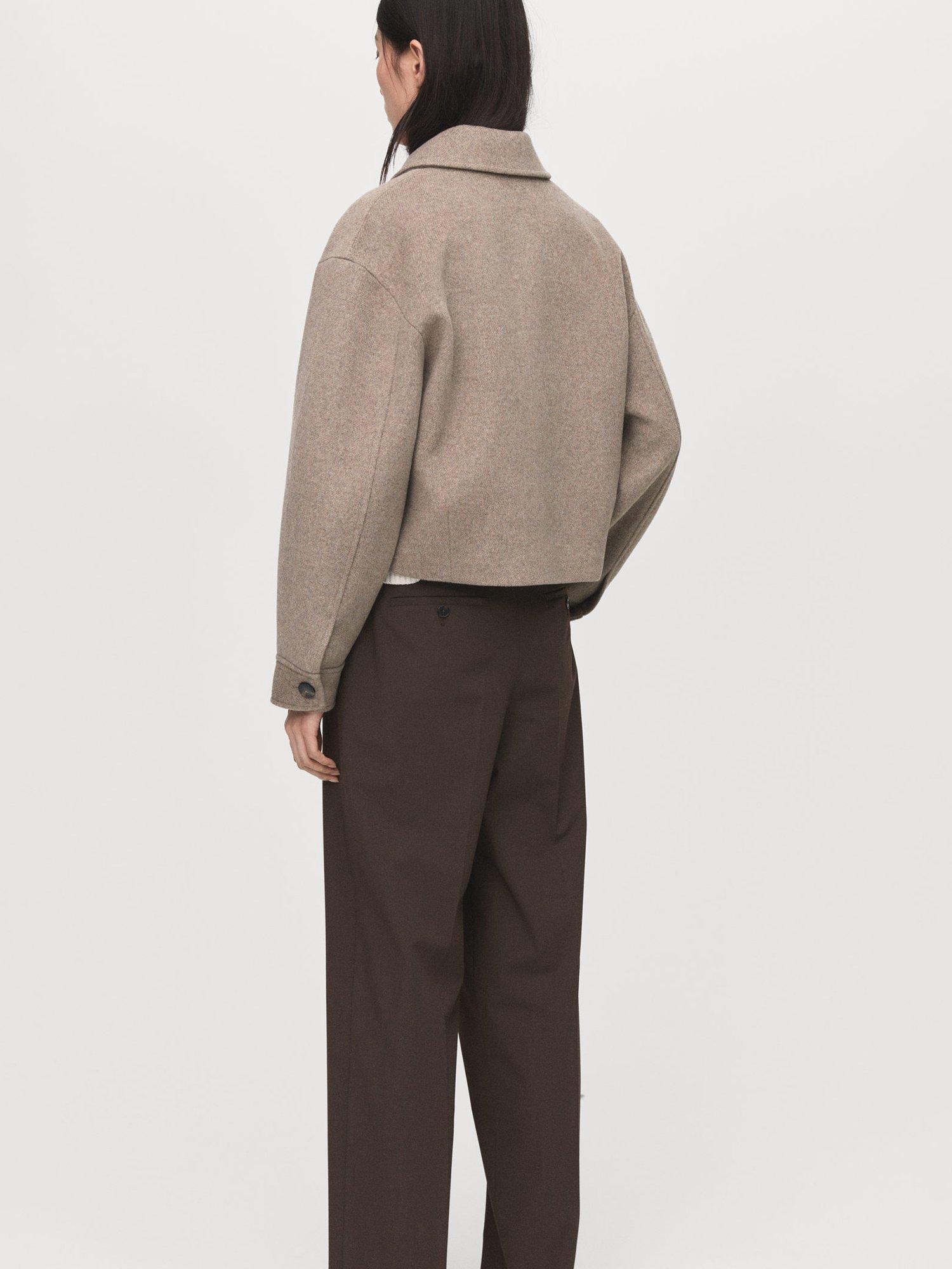 Product image 4 of 7, which shows Mango Candy Wool Rich Jacket, Pastel Brown, XS