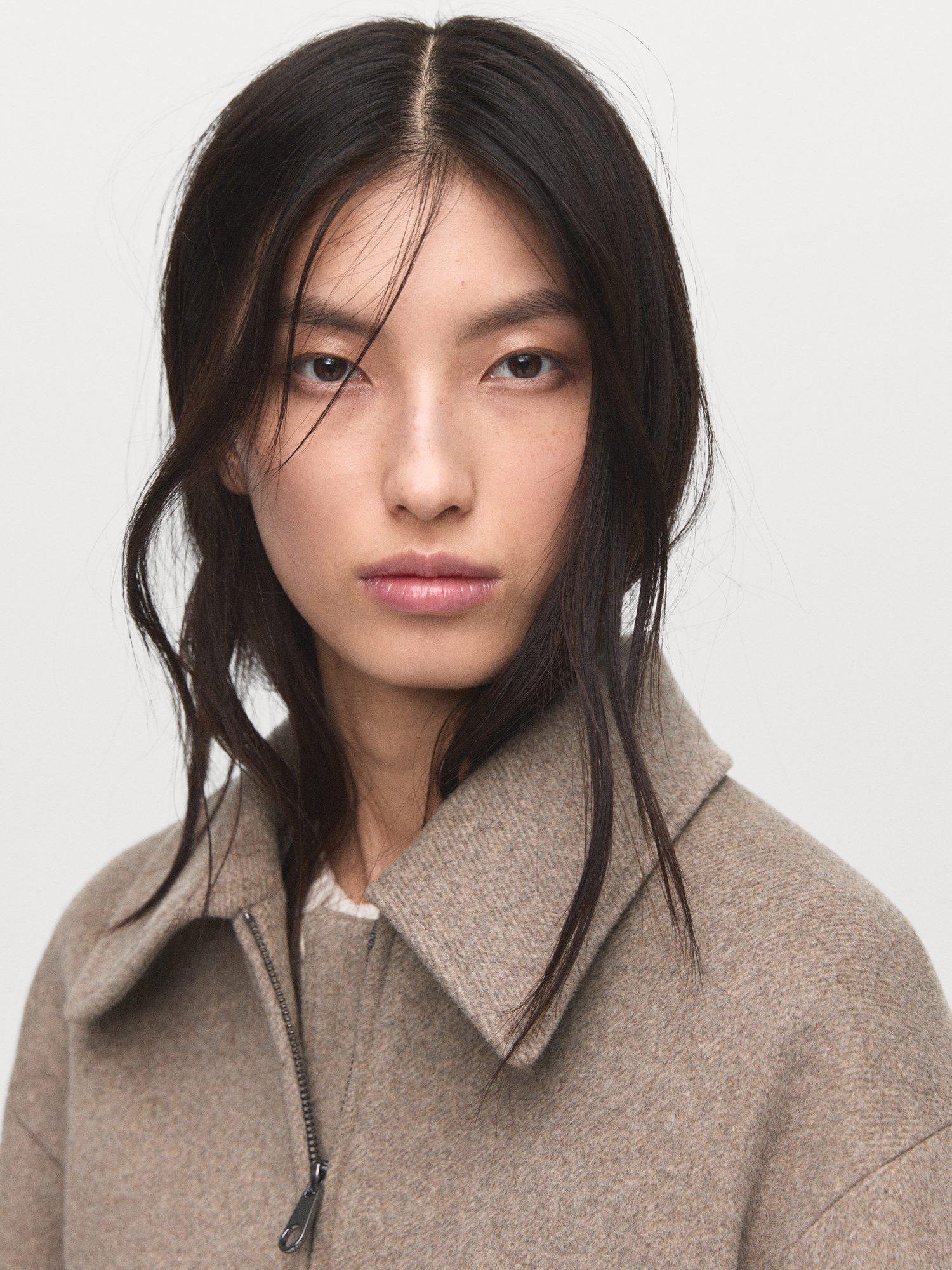 Product image 6 of 7, which shows Mango Candy Wool Rich Jacket, Pastel Brown, XS