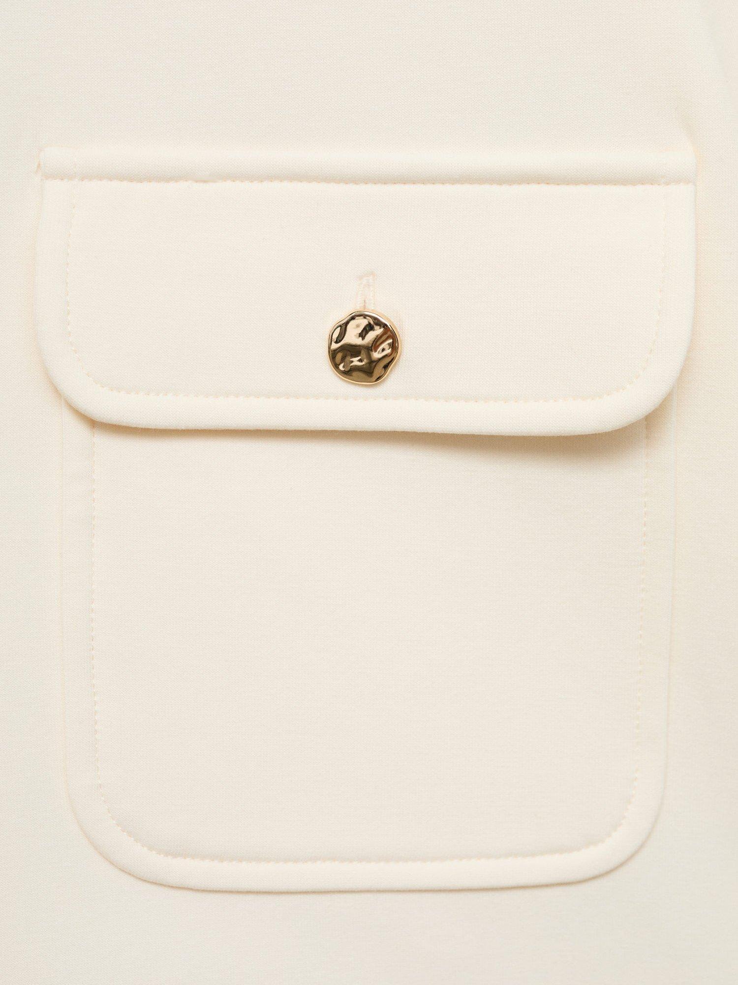Product image 5 of 8, which shows Mango Pocket Detail Cropped Jacket, Light Beige, M