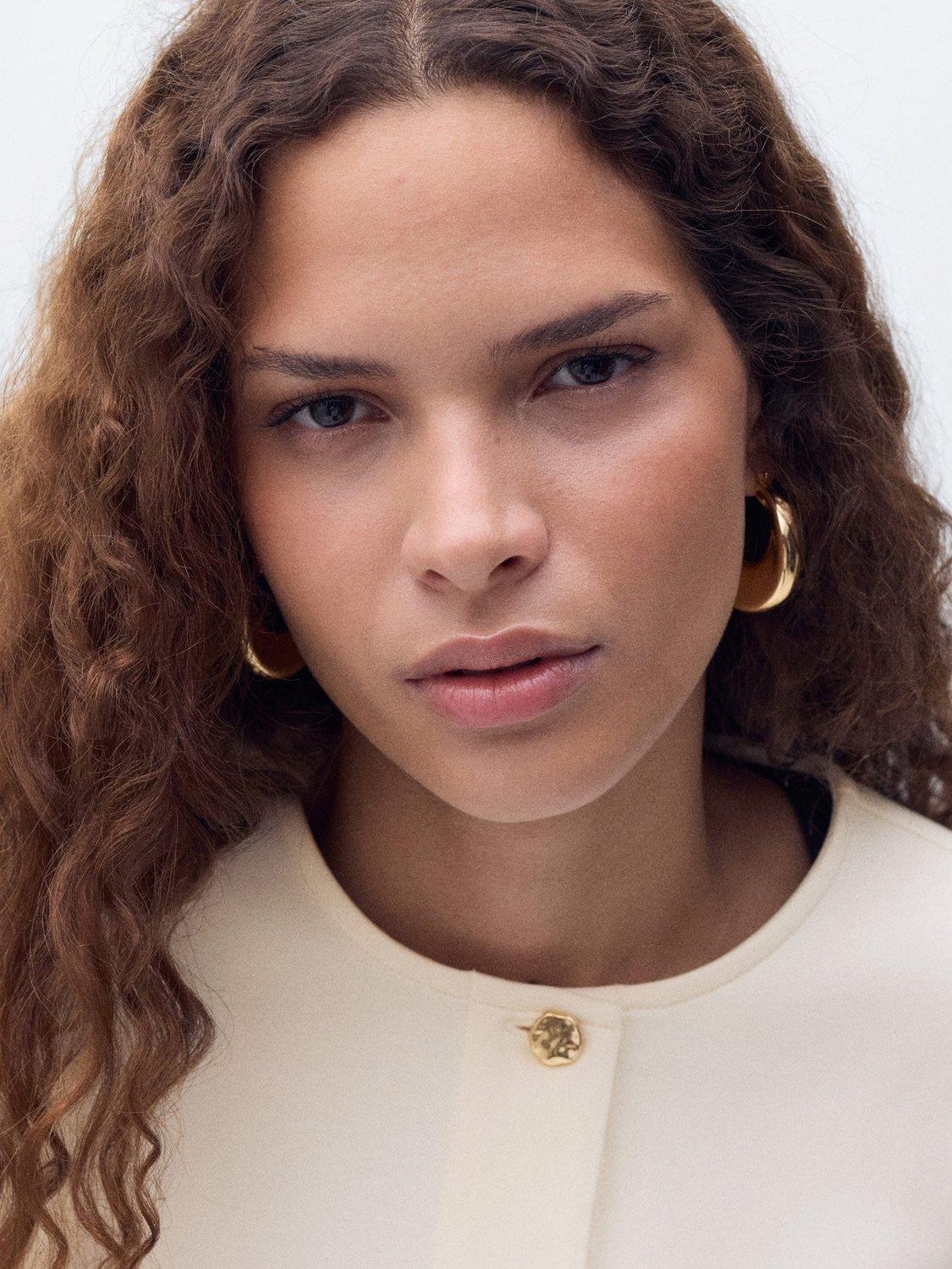 Product image 6 of 8, which shows Mango Pocket Detail Cropped Jacket, Light Beige, M