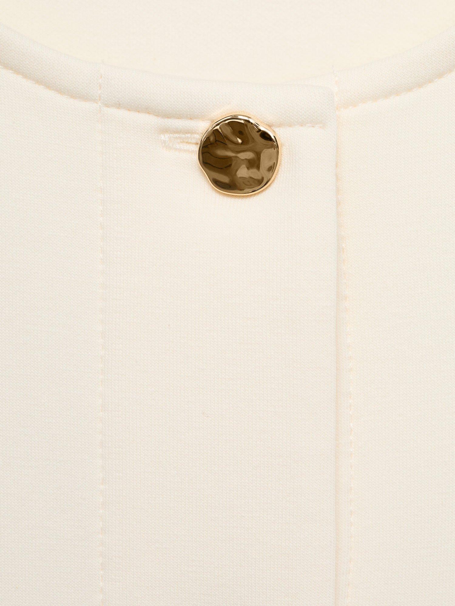 Product image 8 of 8, which shows Mango Pocket Detail Cropped Jacket, Light Beige, M