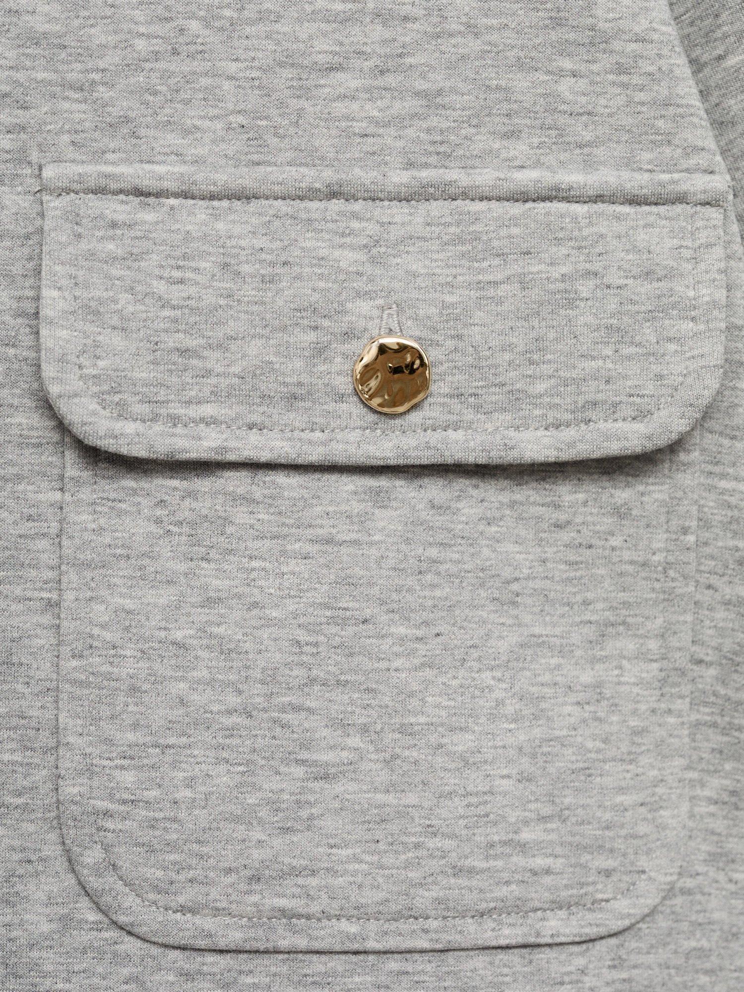 Product image 5 of 7, which shows Mango Pocket Detail Cropped Jacket, Medium Grey, S