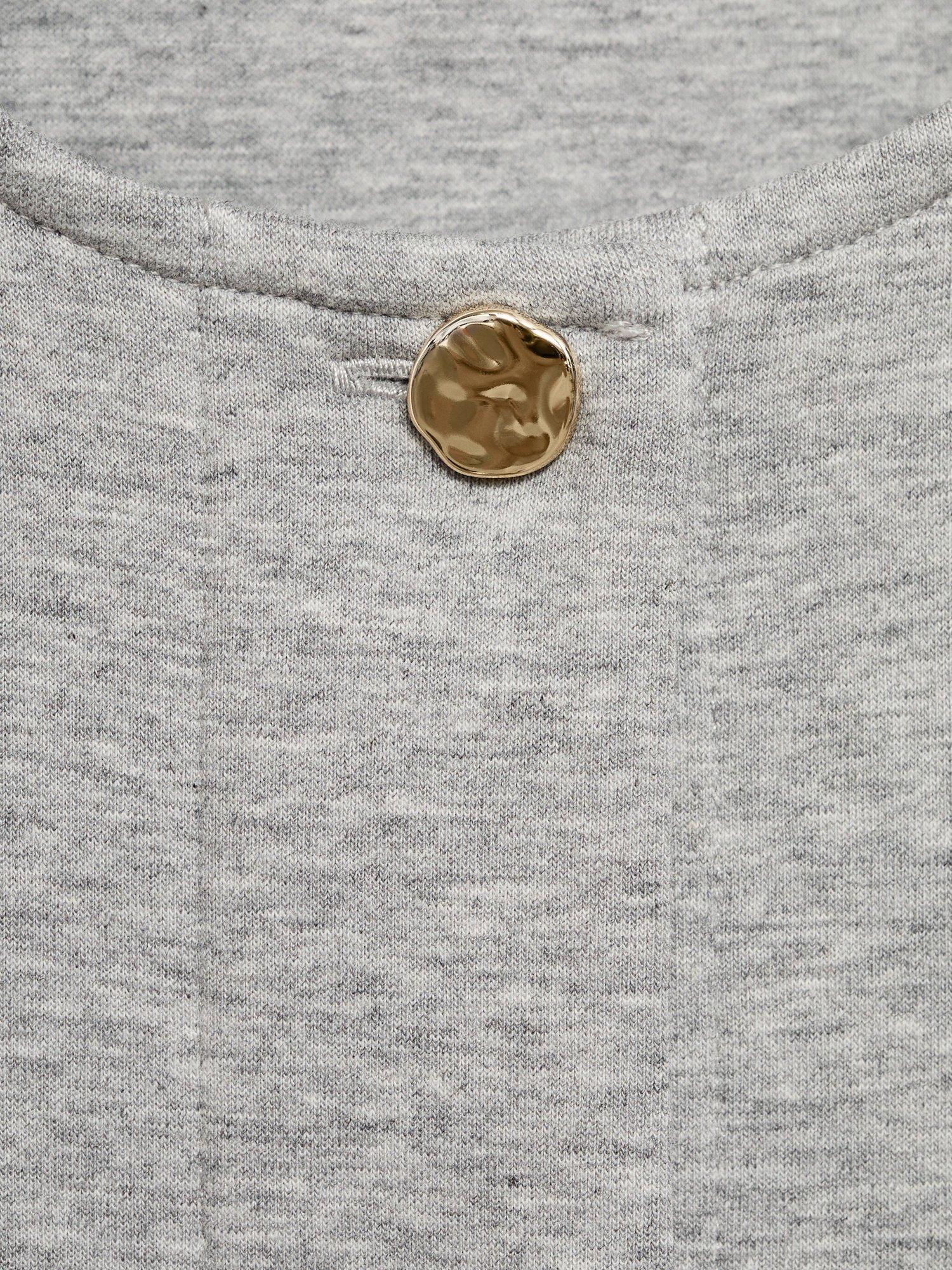 Product image 7 of 7, which shows Mango Pocket Detail Cropped Jacket, Medium Grey, S