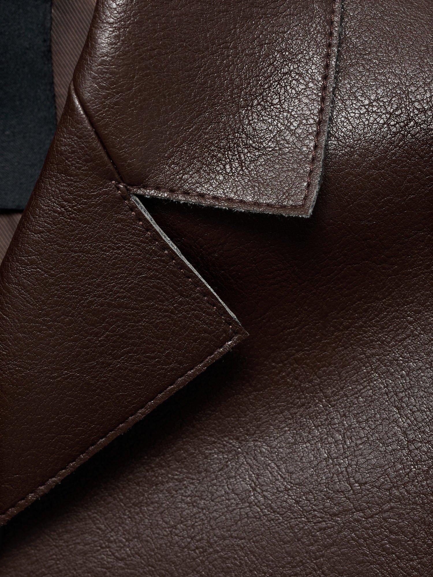 Product image 7 of 7, which shows Mango Sabi Faux Leather Jacket , Dark Brown, XXXL