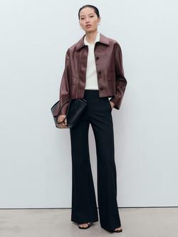 Mango Sabina Faux Leather Jacket - view 2, Burgundy