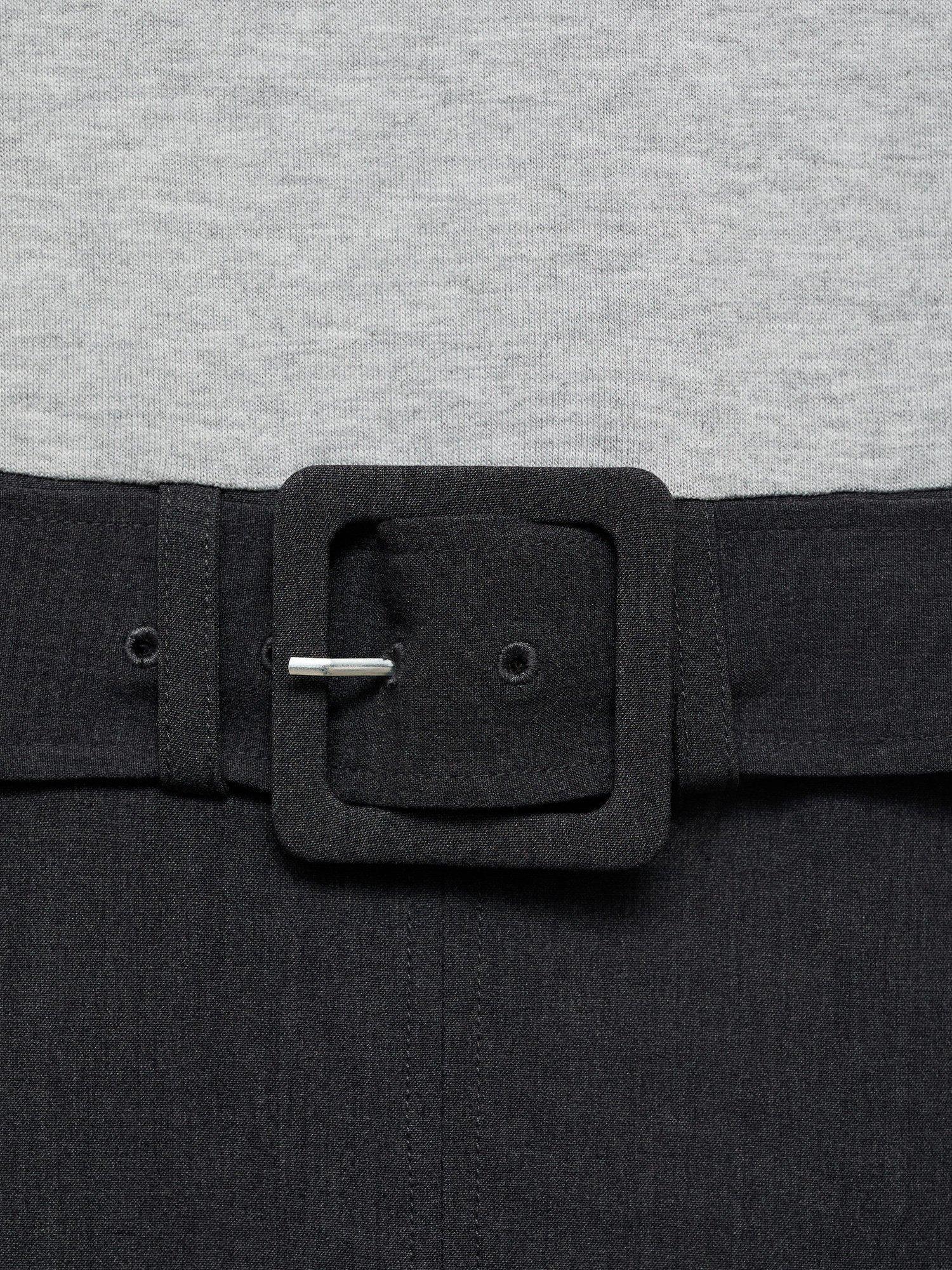 Product image 5 of 6, which shows Mango Bima Short Sleeve High Neck Mini Dress, Grey, 10