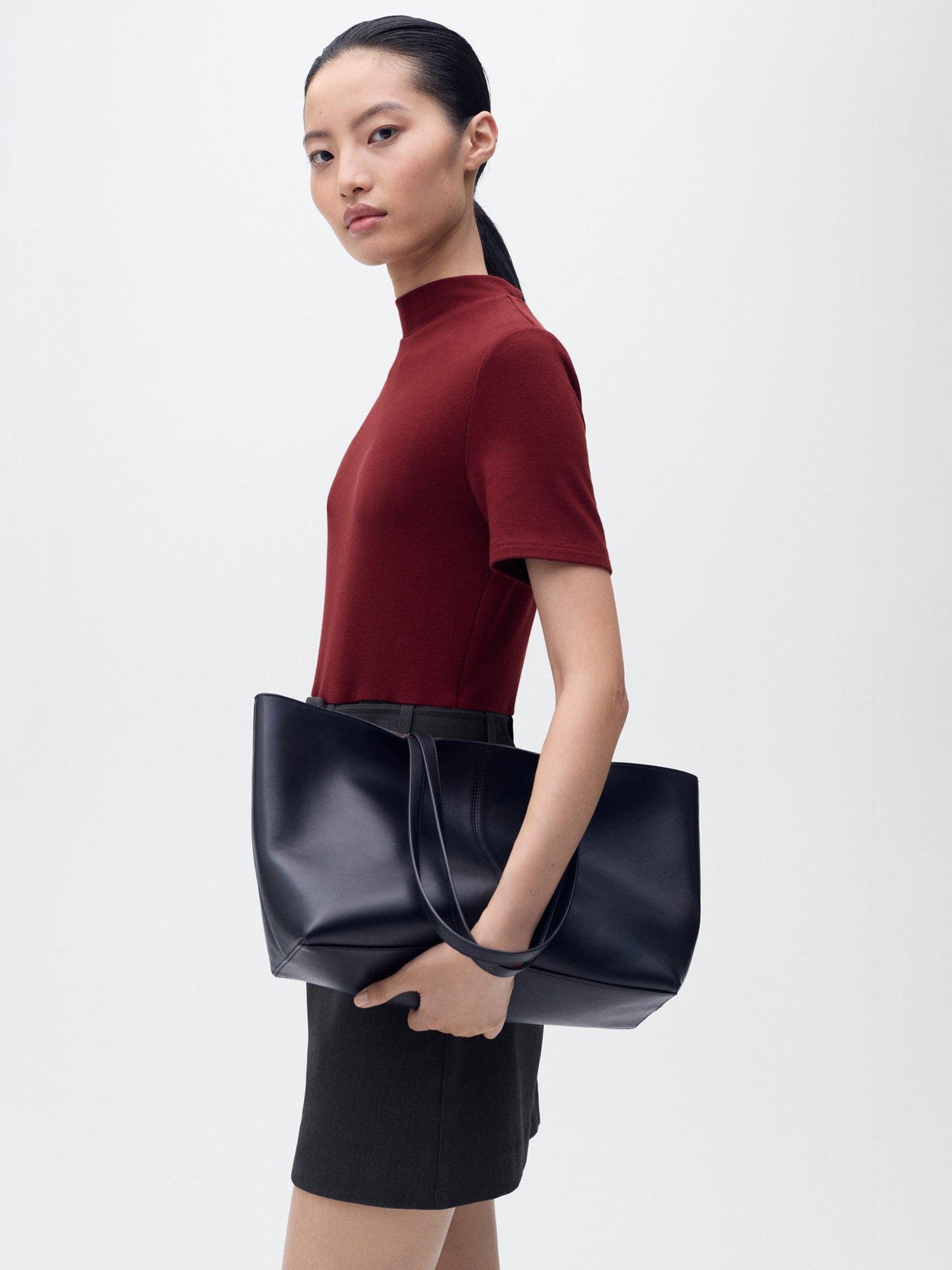 Product image 2 of 7, which shows Mango Bima Short Sleeve High Neck Mini Dress, Dark Red, 6