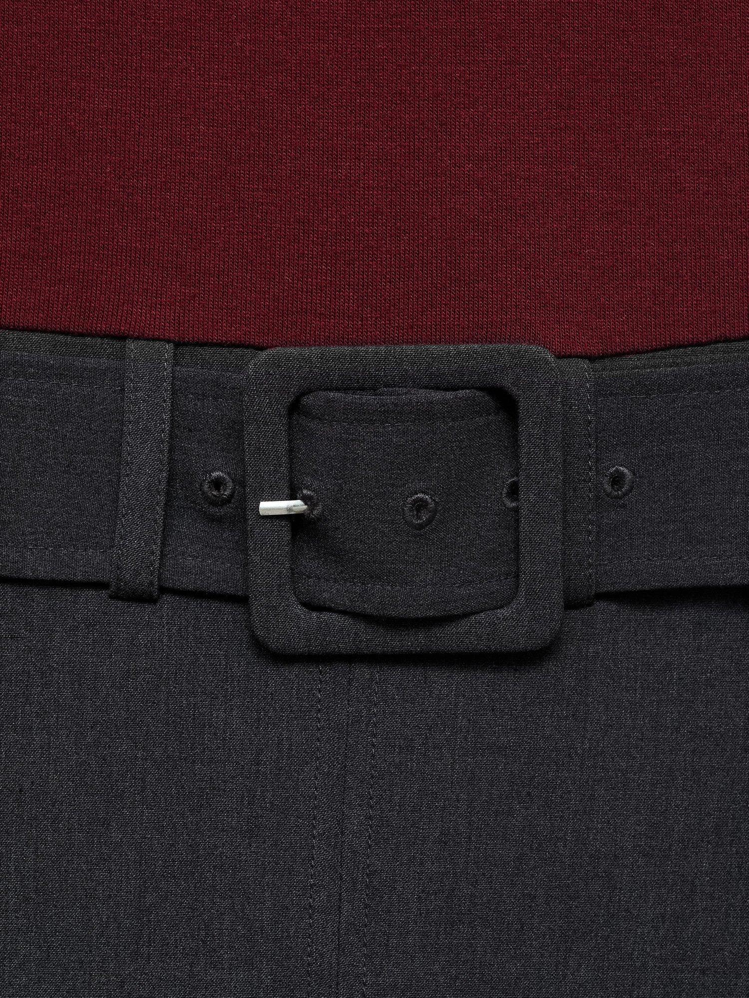 Product image 7 of 7, which shows Mango Bima Short Sleeve High Neck Mini Dress, Dark Red, 6