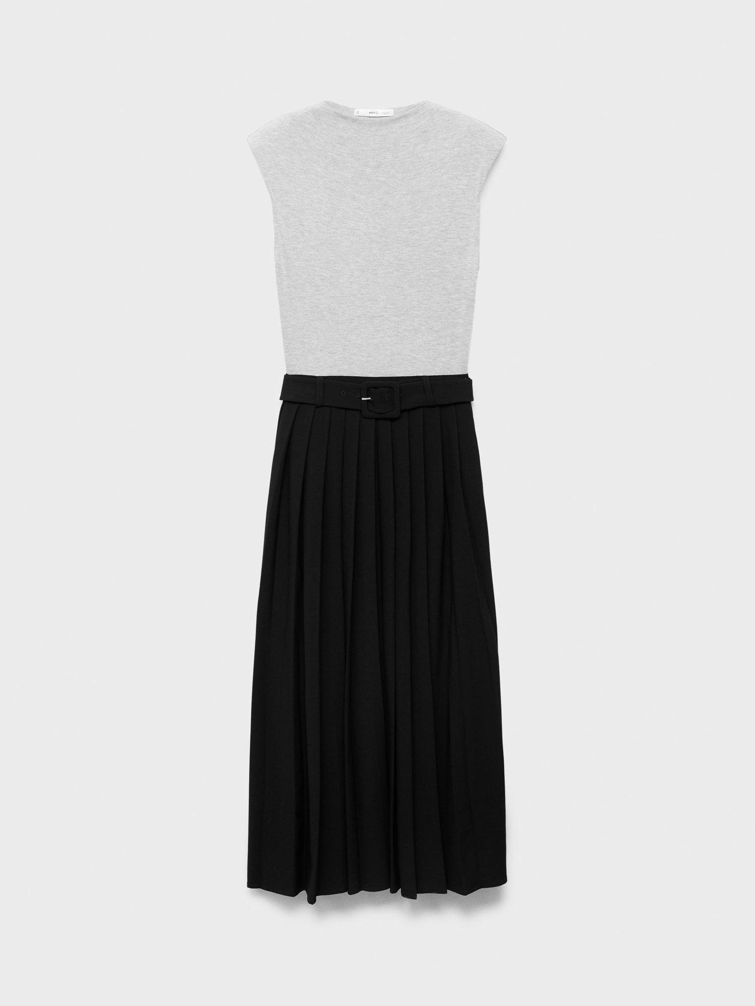 Product image 3 of 7, which shows Mango Bimat Sleeveless Crew Neck Midi Dress, Grey, 10