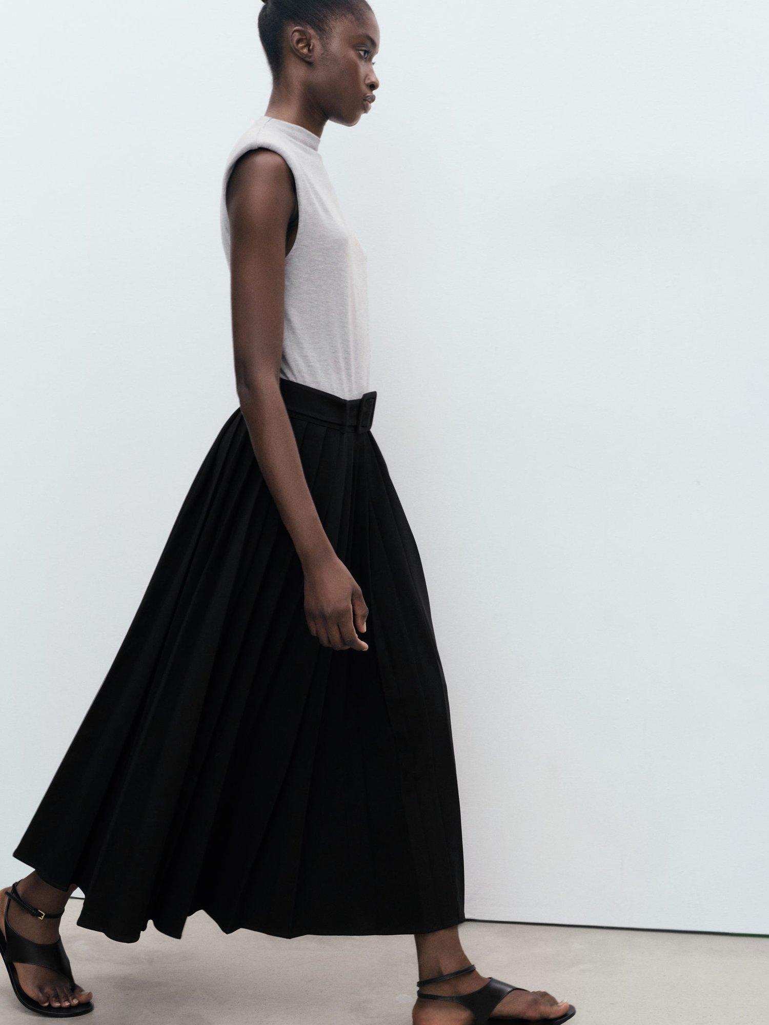 Product image 6 of 7, which shows Mango Bimat Sleeveless Crew Neck Midi Dress, Grey, 10