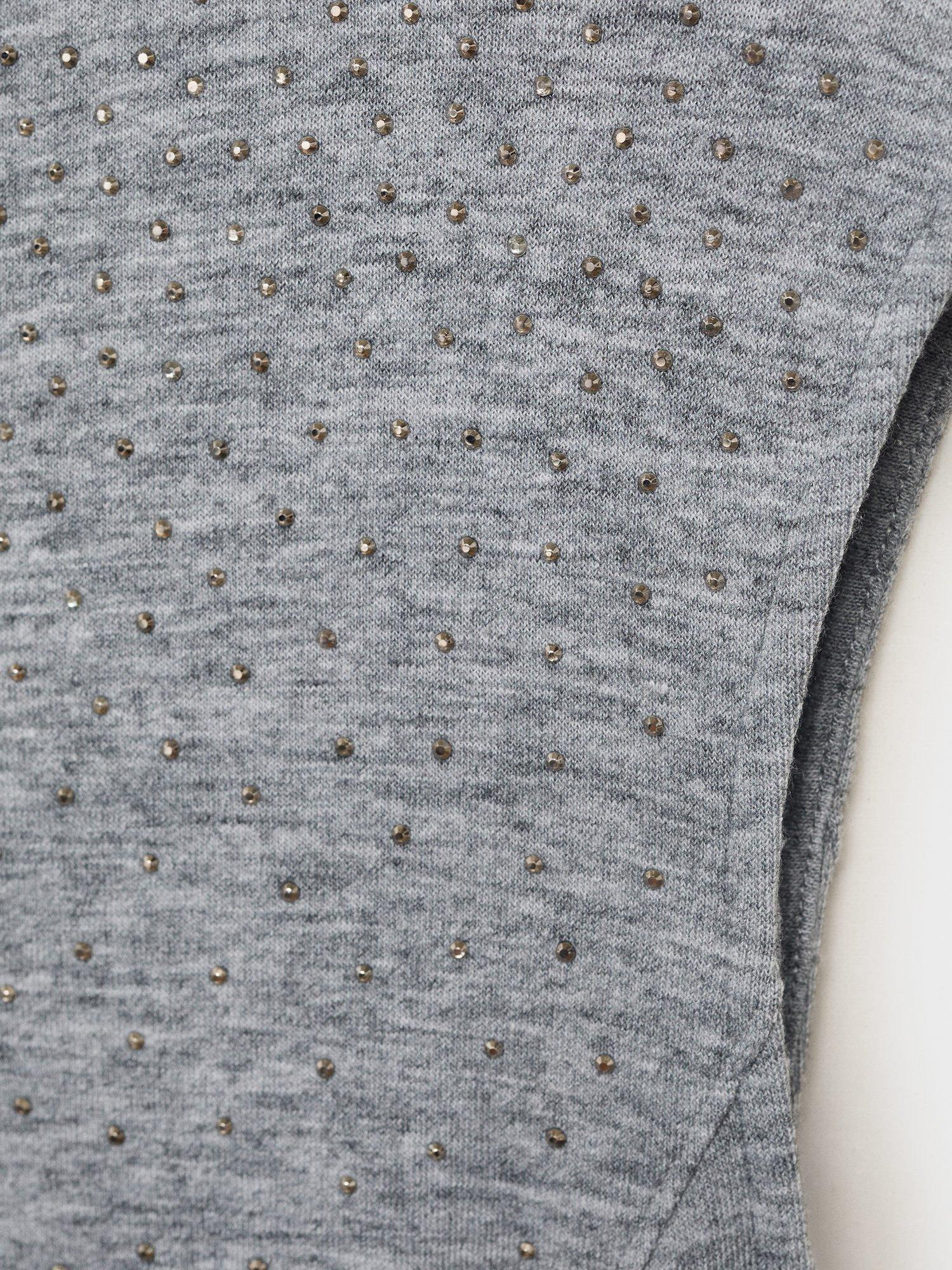 Product image 5 of 8, which shows Mango Brilli Sleeveless Crew Neck Midi Dress, Dark Grey, 10