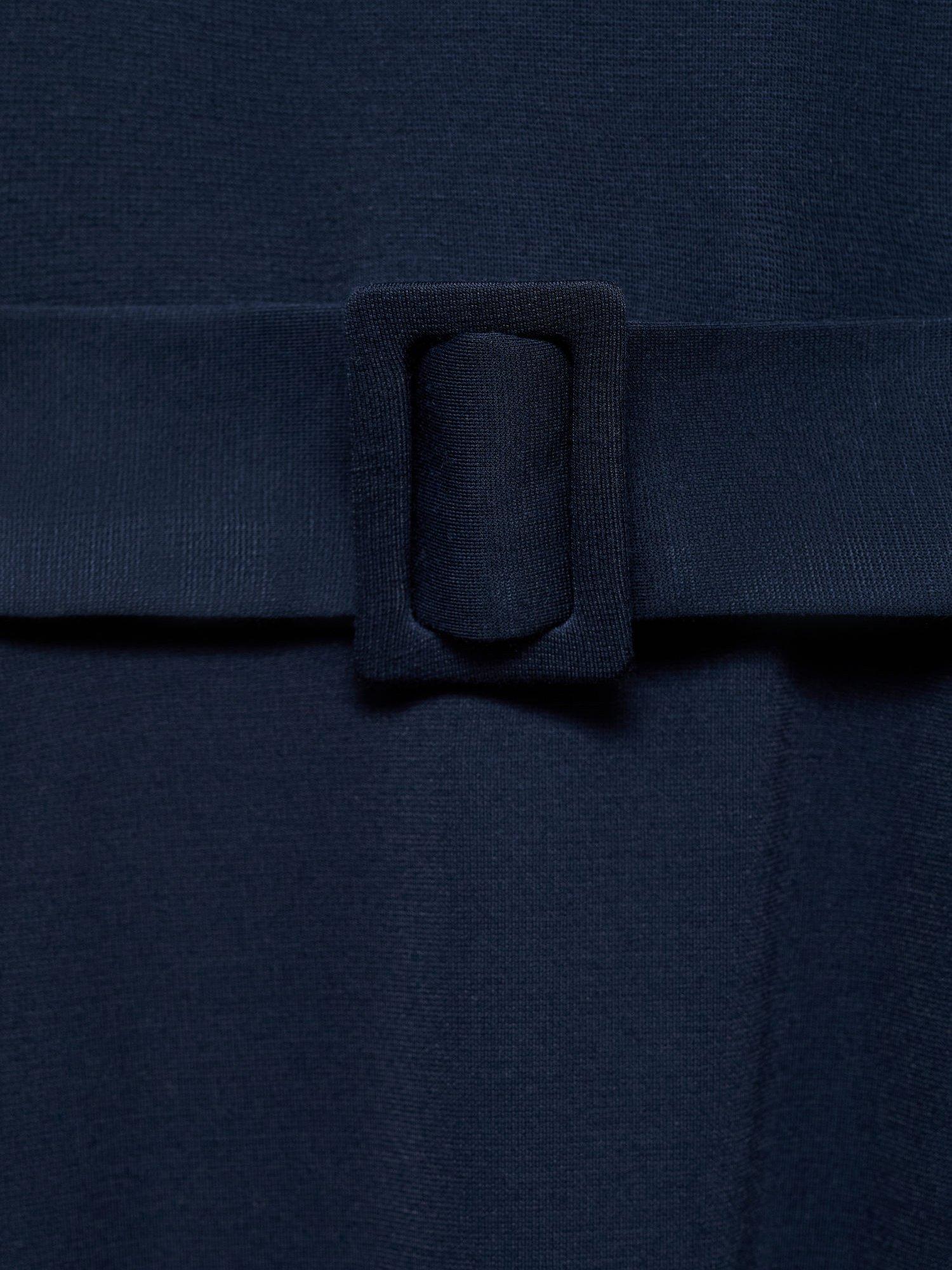 Product image 5 of 8, which shows Mango Megan Belted Midi Dress, Navy, 10