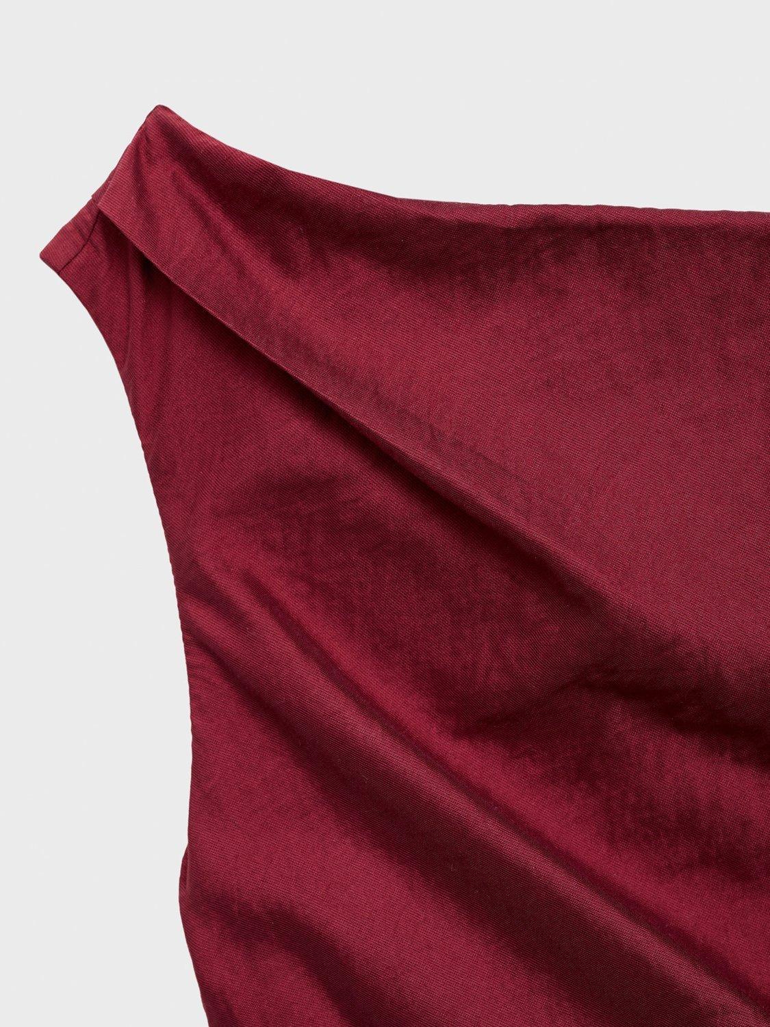 Product image 5 of 8, which shows Mango Asymmetrical Knotted Dress, Dark Red, 10