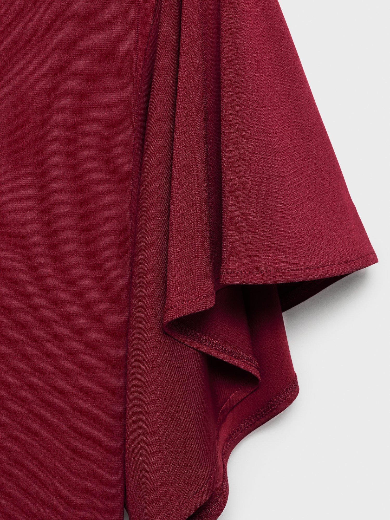 Product image 7 of 7, which shows Mango Vicky Bell Sleeve Midi Dress, Dark Red, 12