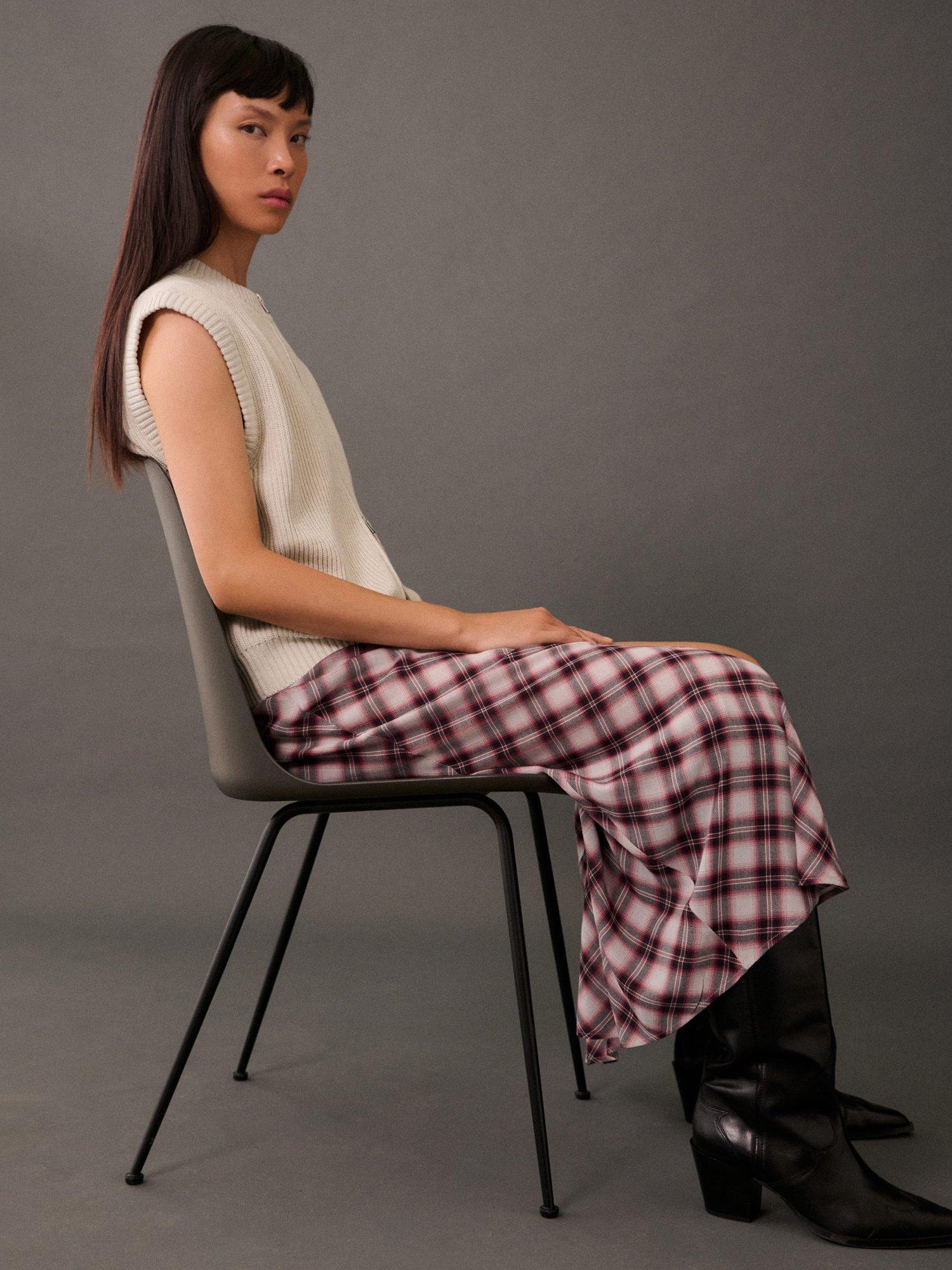 Product image 2 of 7, which shows Mango Monica Zip Sleeveless Cardigan, Natural White, L