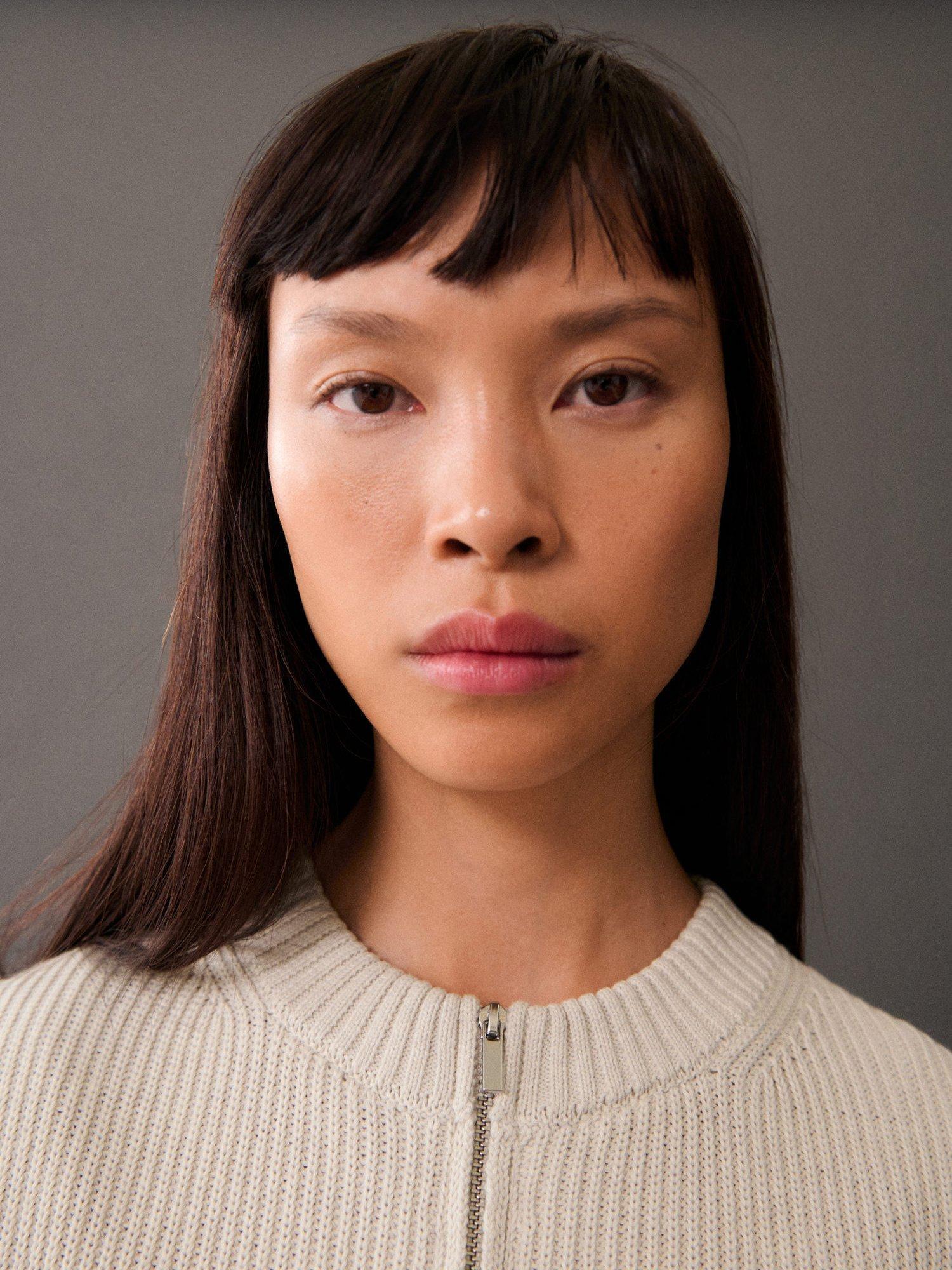 Product image 6 of 7, which shows Mango Monica Zip Sleeveless Cardigan, Natural White, L