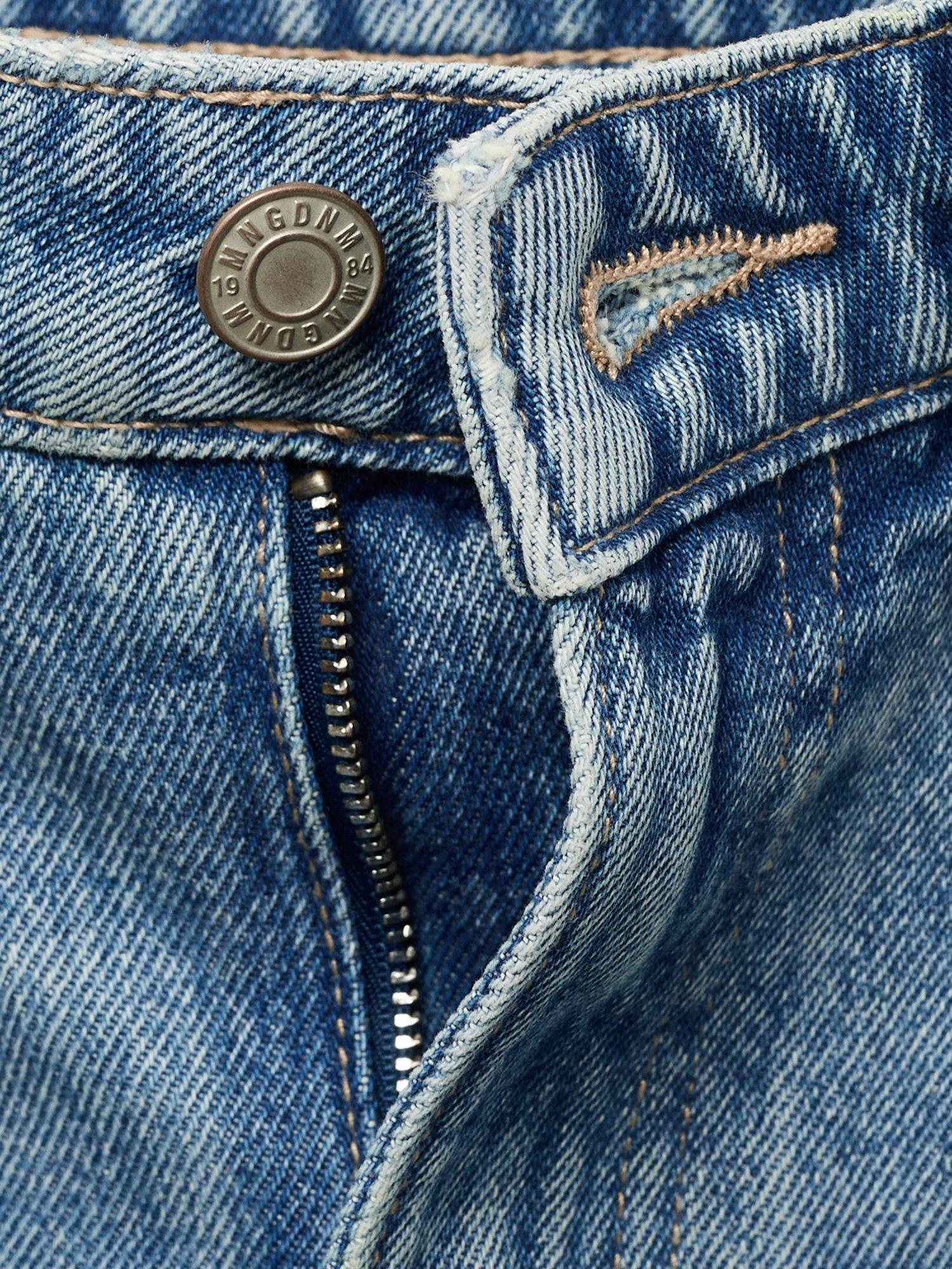 Product image 5 of 7, which shows Mango Bet Cotton Straight Leg Denim Jeans, Open Blue, 10