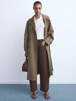 Mango Bet Cotton Barrel Fit Denim Jeans - view 2, Dark Brown