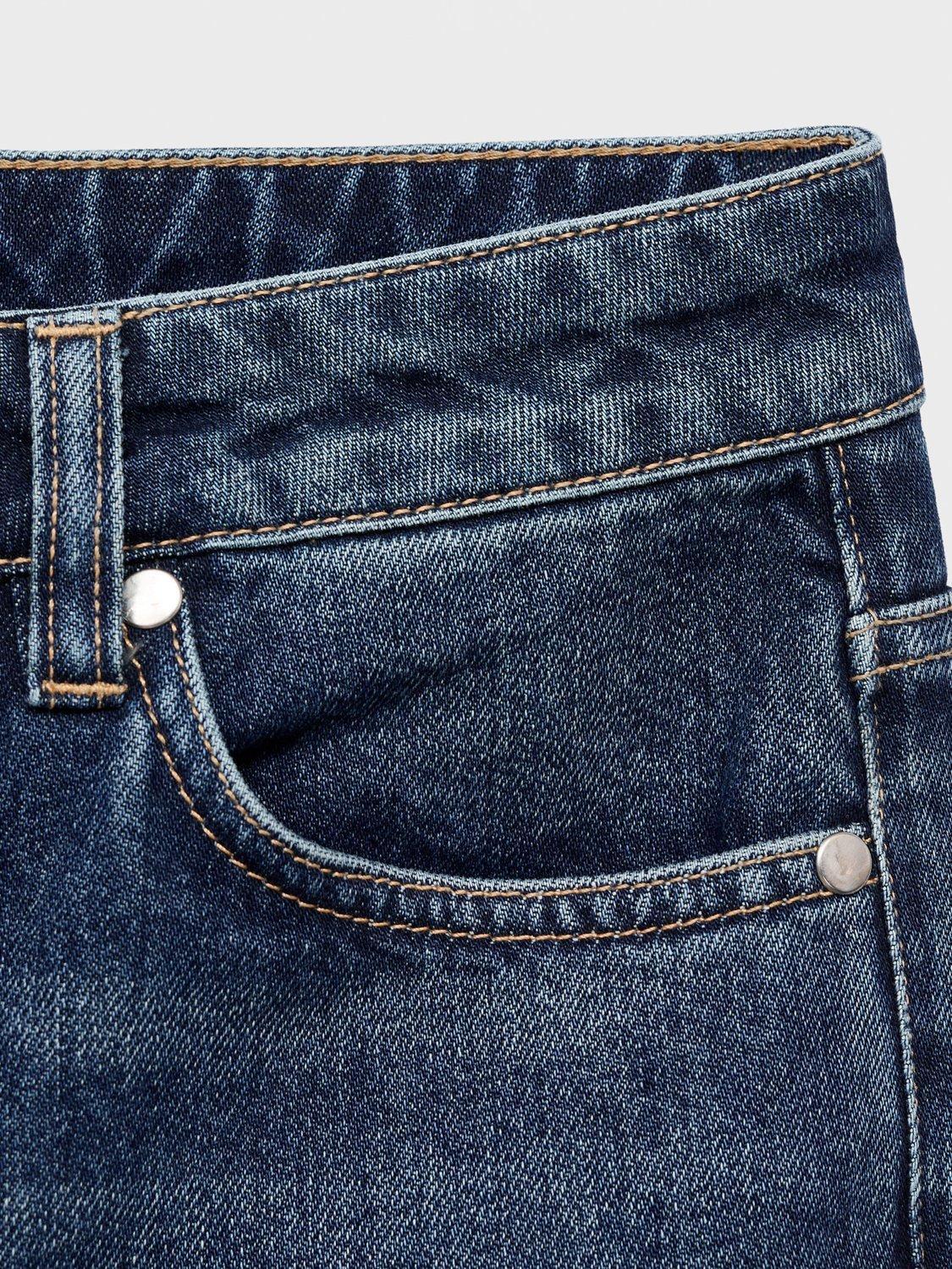 Product image 5 of 8, which shows Mango Blanca Straight Crop Jeans, Open Navy, 20