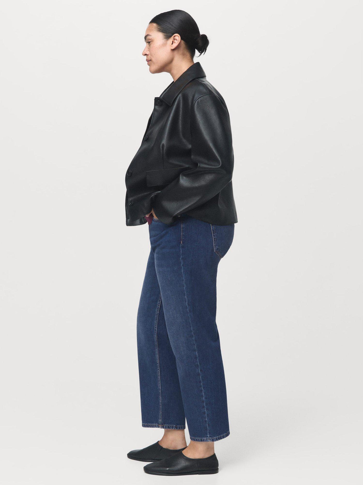 Product image 7 of 8, which shows Mango Blanca Straight Crop Jeans, Open Navy, 20