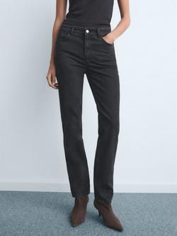 Mango Blanca Straight Jeans, Open Grey - view 2, Open Grey