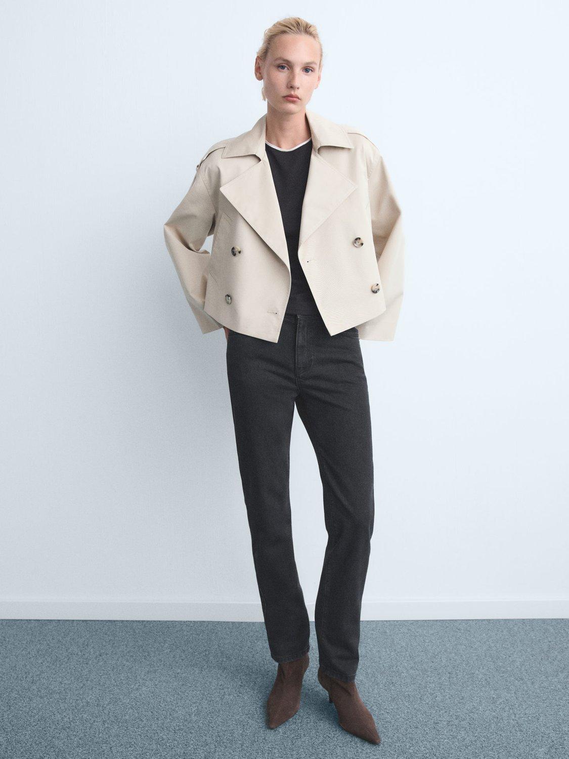 Product image 5 of 9, which shows Mango Blanca Straight Jeans, Open Grey, 10