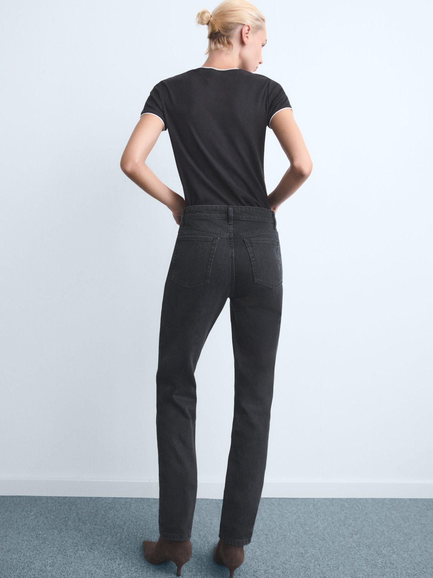 Product image 6 of 9, which shows Mango Blanca Straight Jeans, Open Grey, 10