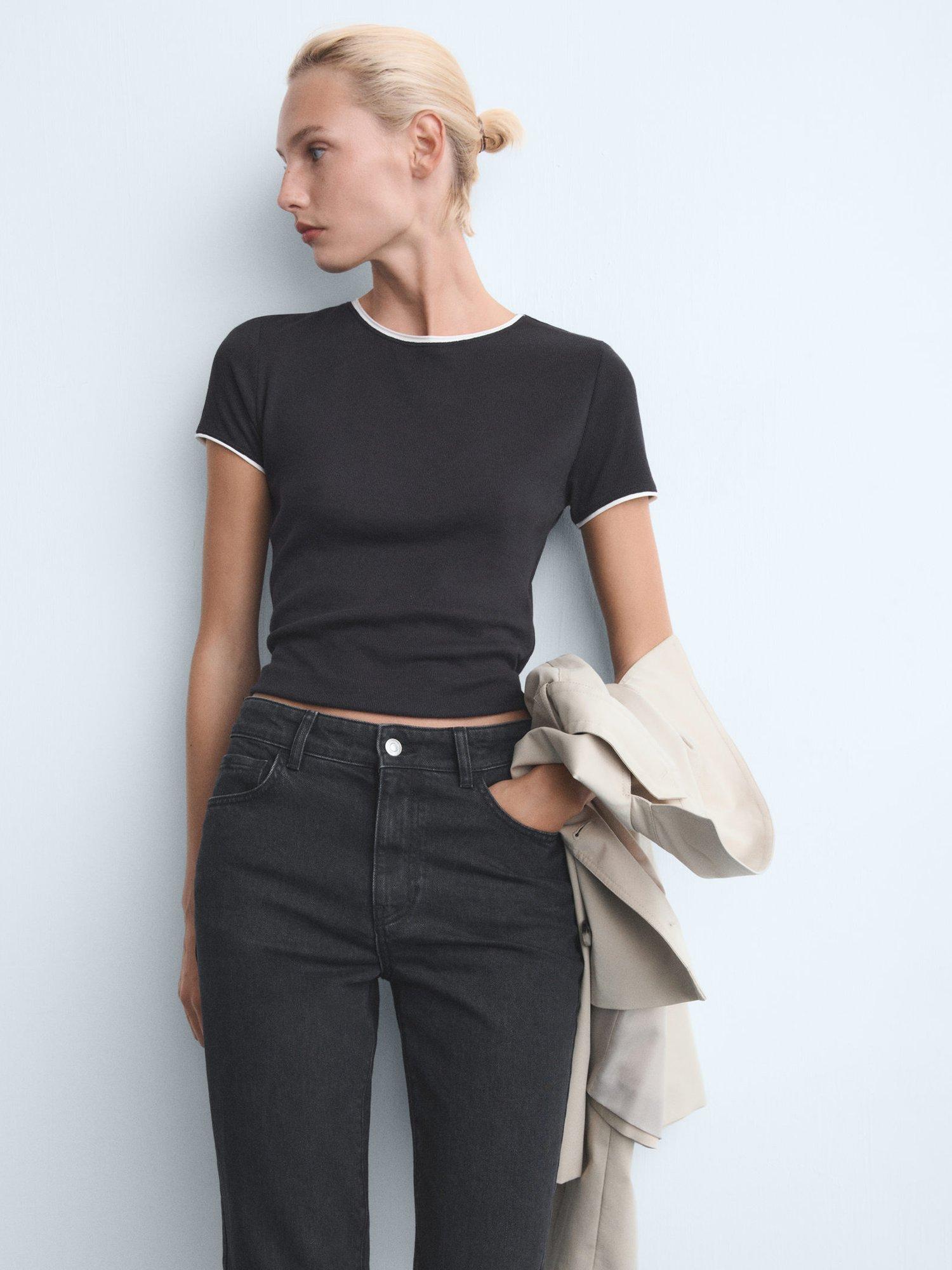 Product image 3 of 9, which shows Mango Blanca Straight Jeans, Open Grey, 10