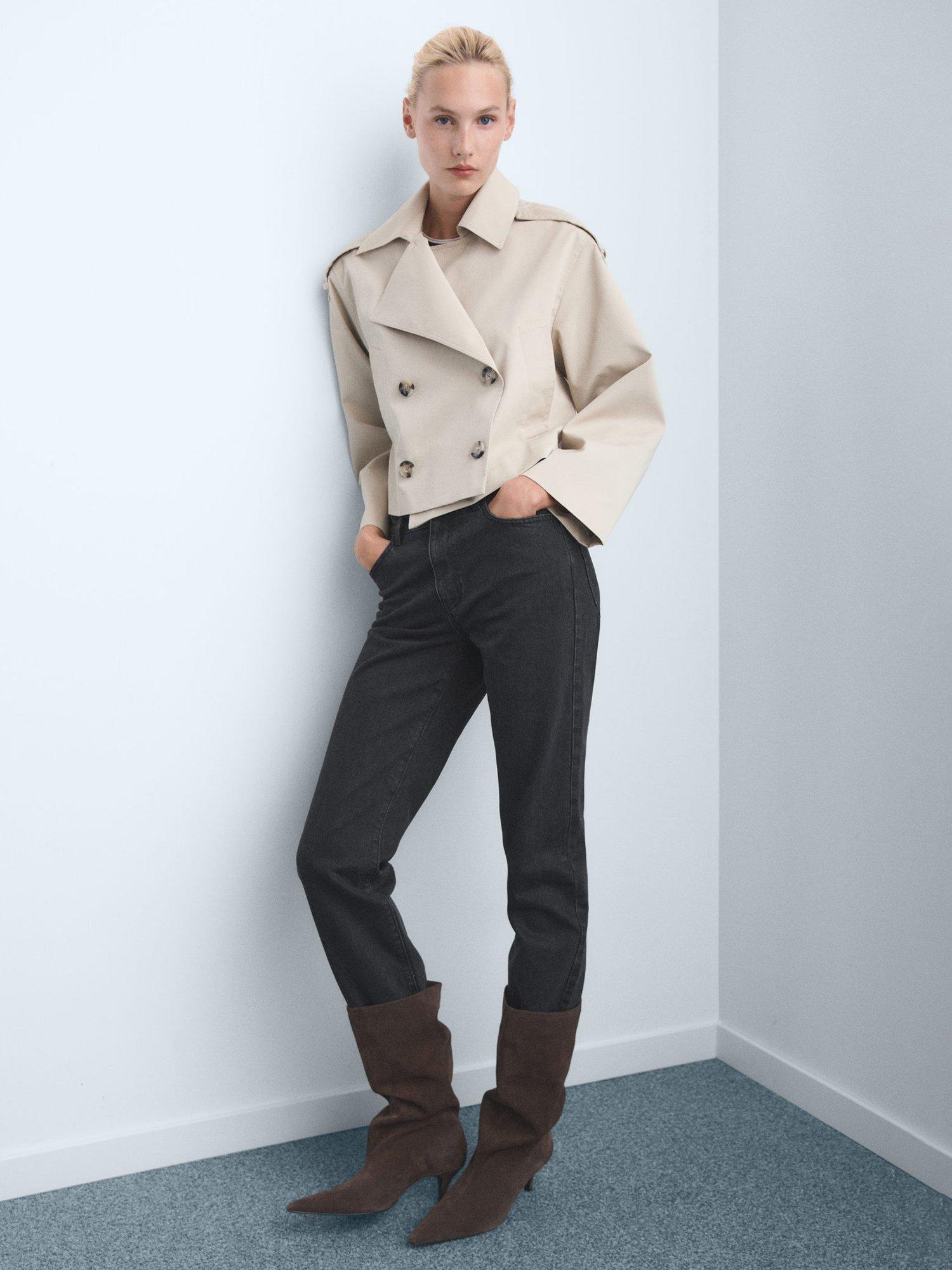 Product image 8 of 9, which shows Mango Blanca Straight Jeans, Open Grey, 10