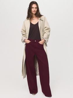 Mango Camilla Mid Rise Jeans, Dark Red - view 2, Dark Red