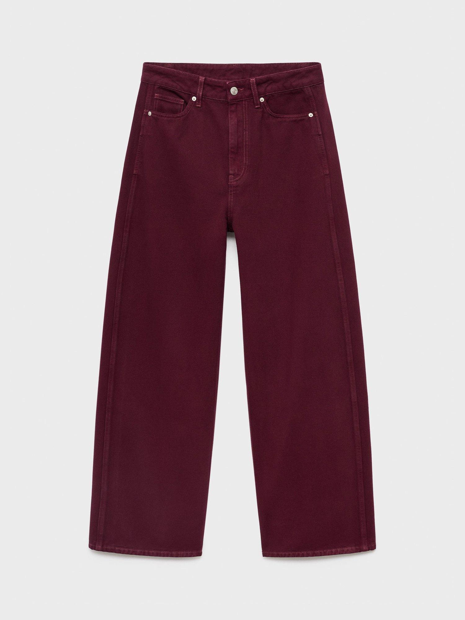 Product image 3 of 8, which shows Mango Camilla Mid Rise Jeans, Dark Red, 6