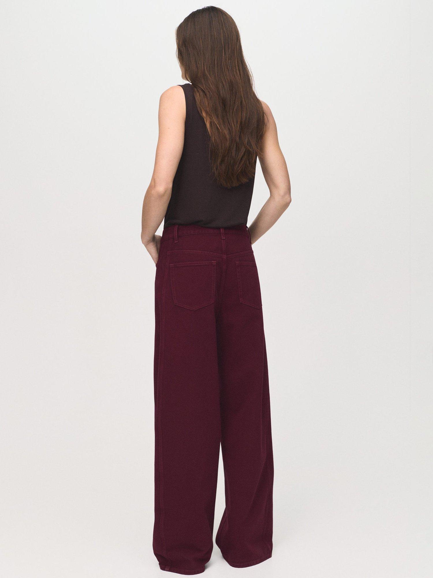 Product image 4 of 8, which shows Mango Camilla Mid Rise Jeans, Dark Red, 6