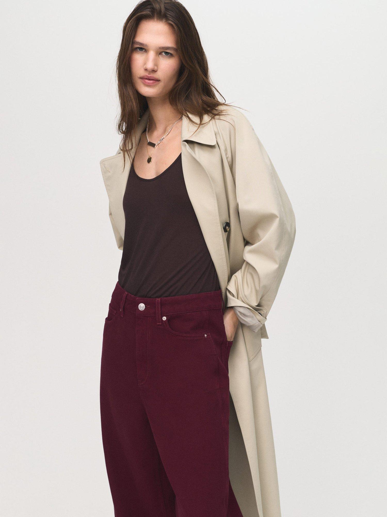 Product image 6 of 8, which shows Mango Camilla Mid Rise Jeans, Dark Red, 6