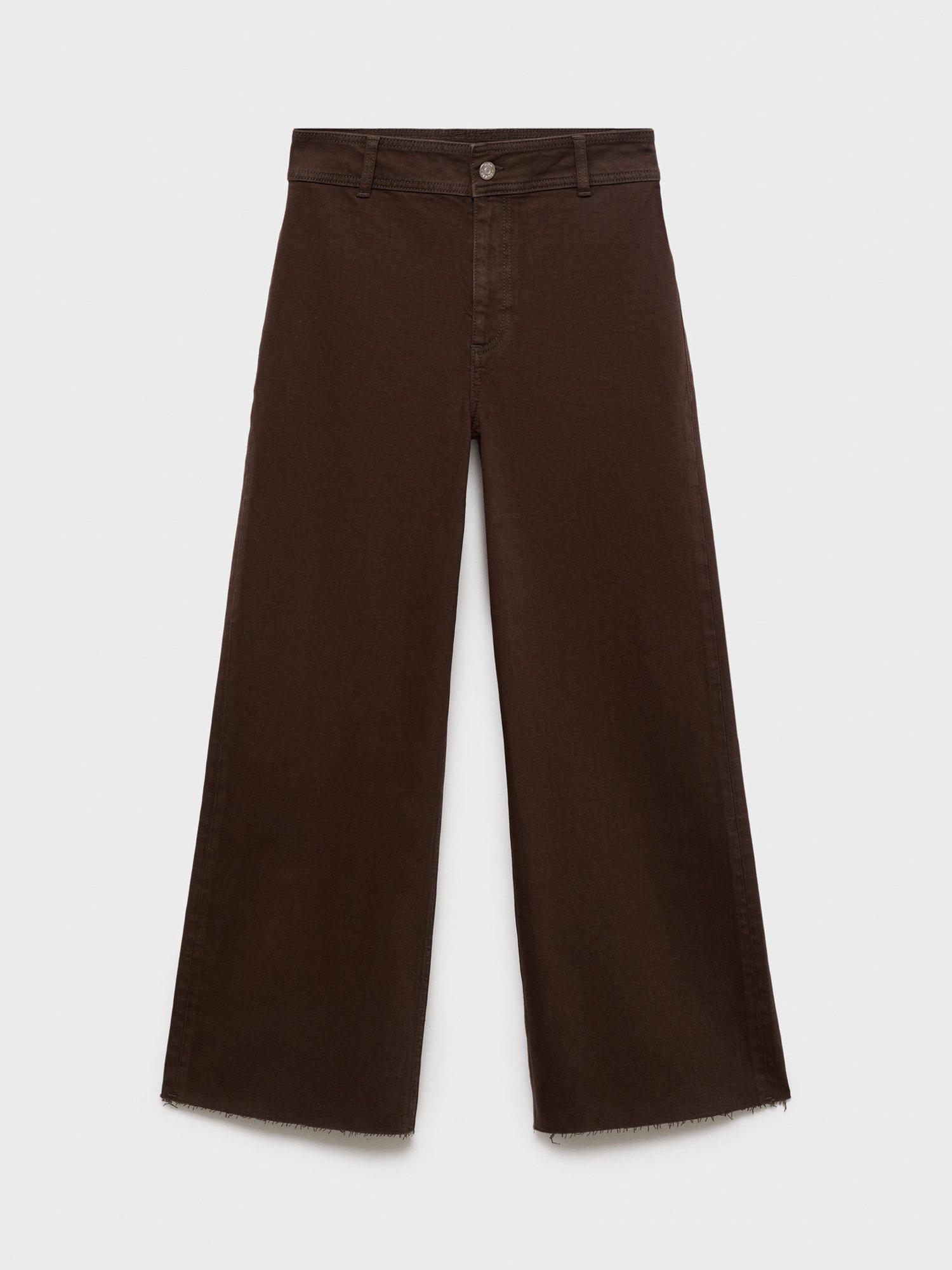 Product image 3 of 8, which shows Mango Catherin High Rise Culotte Jeans, Dark Brown, 4