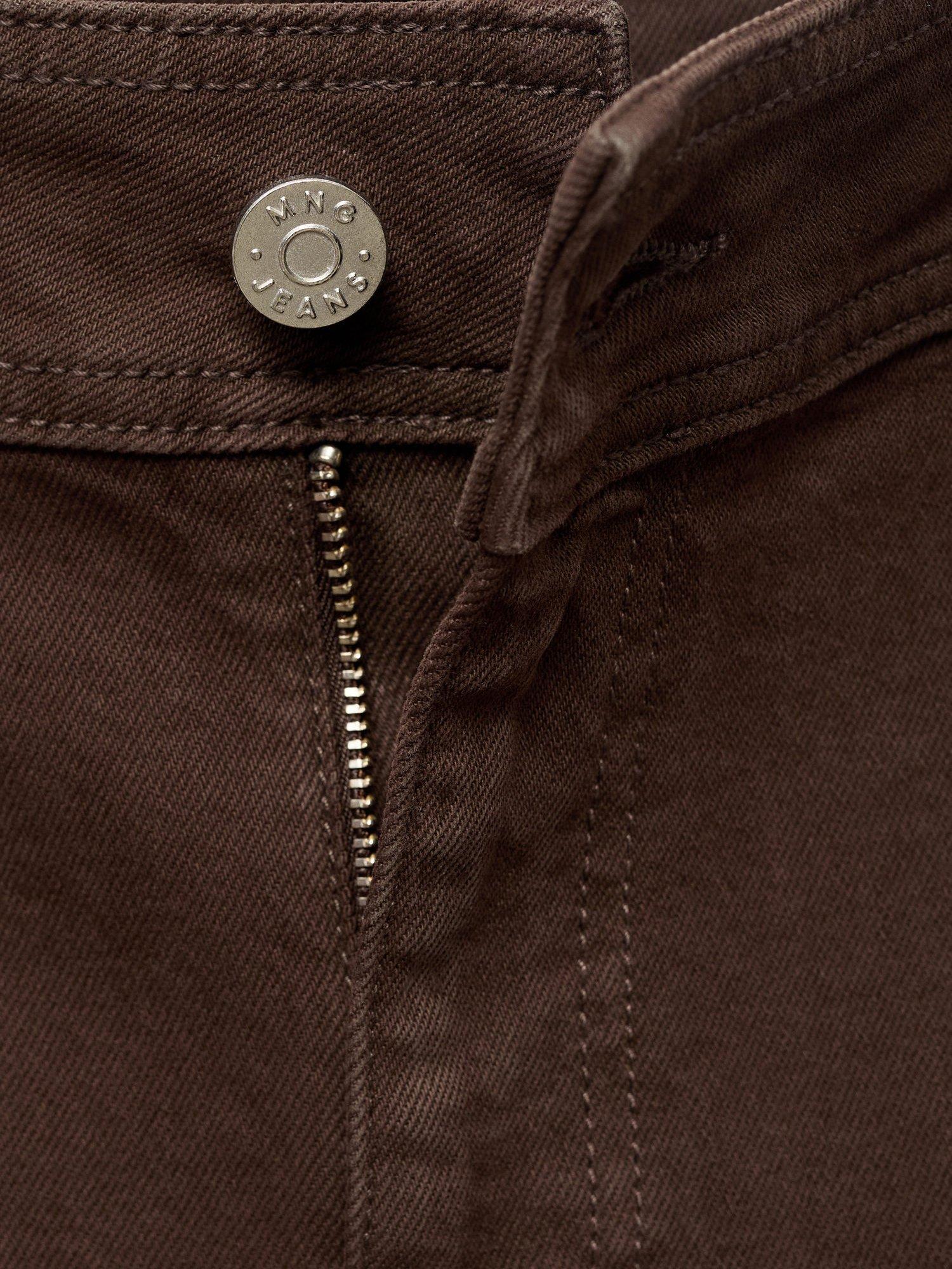 Product image 8 of 8, which shows Mango Catherin High Rise Culotte Jeans, Dark Brown, 4