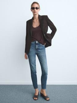 Mango Claudia Cotton Blend Skinny Style Denim Jeans - view 2, Open Blue