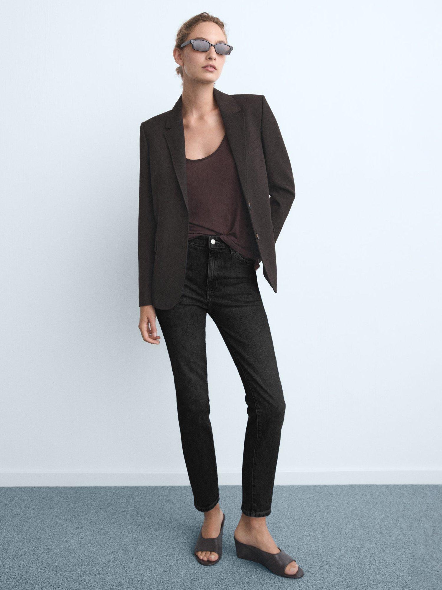 Product image 2 of 8, which shows Mango Claudia Skinny Jeans, Open Grey, 10