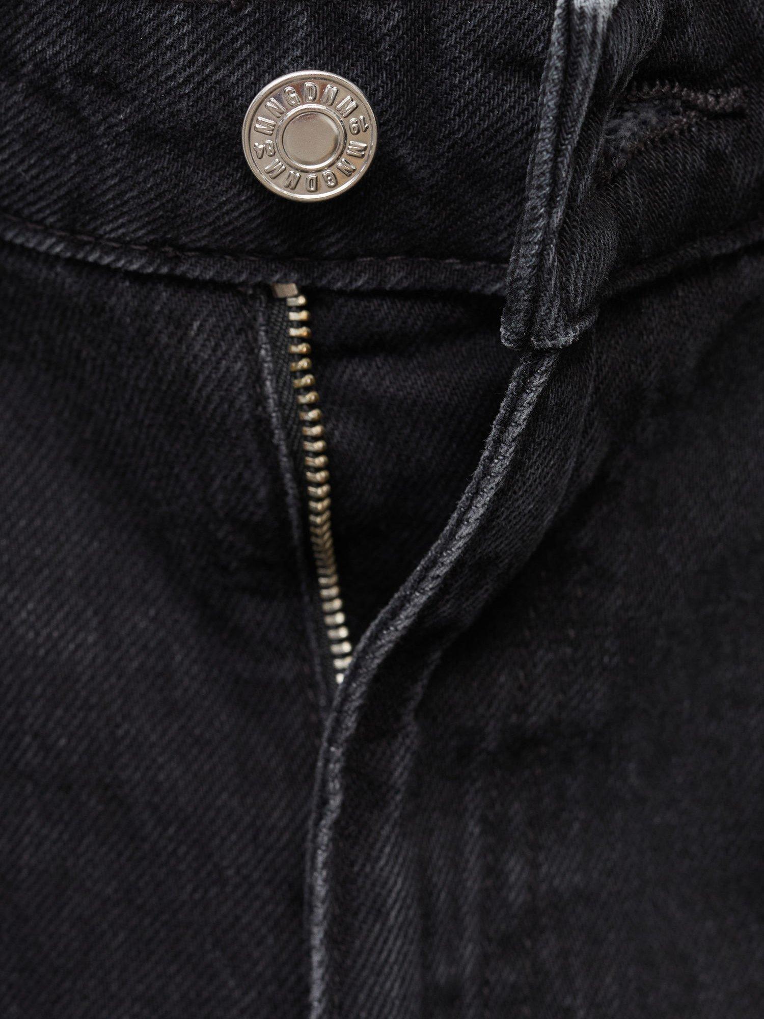 Product image 9 of 9, which shows Mango Danila High Rise Wide Leg Jeans, Black, 4