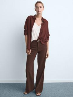 Mango Danila High Rise Wide Leg Jeans - view 2, Brown