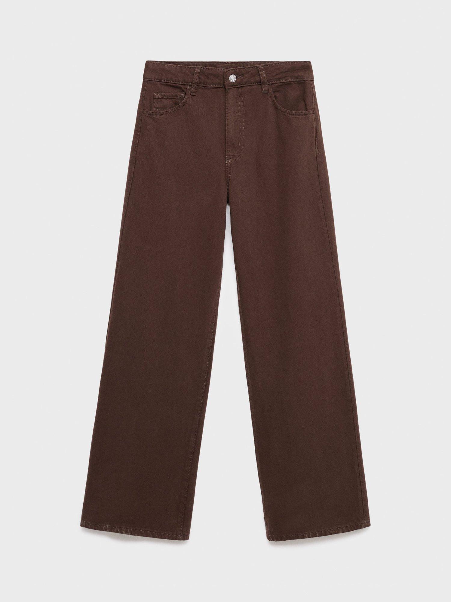 Product image 3 of 8, which shows Mango Danila High Rise Wide Leg Jeans, Brown, 10