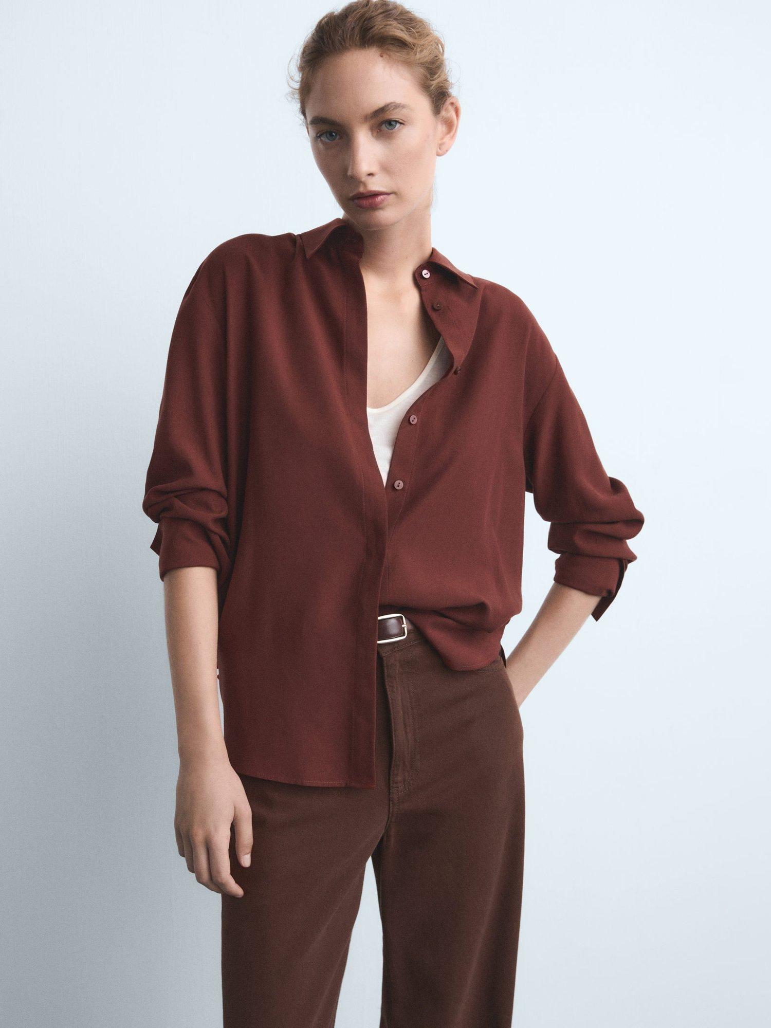 Product image 6 of 8, which shows Mango Danila High Rise Wide Leg Jeans, Brown, 10